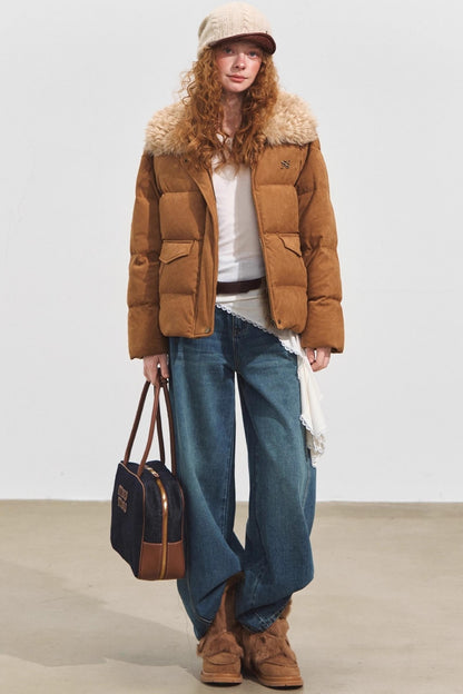 Three-Dimensional Split Wide-Leg Jeans