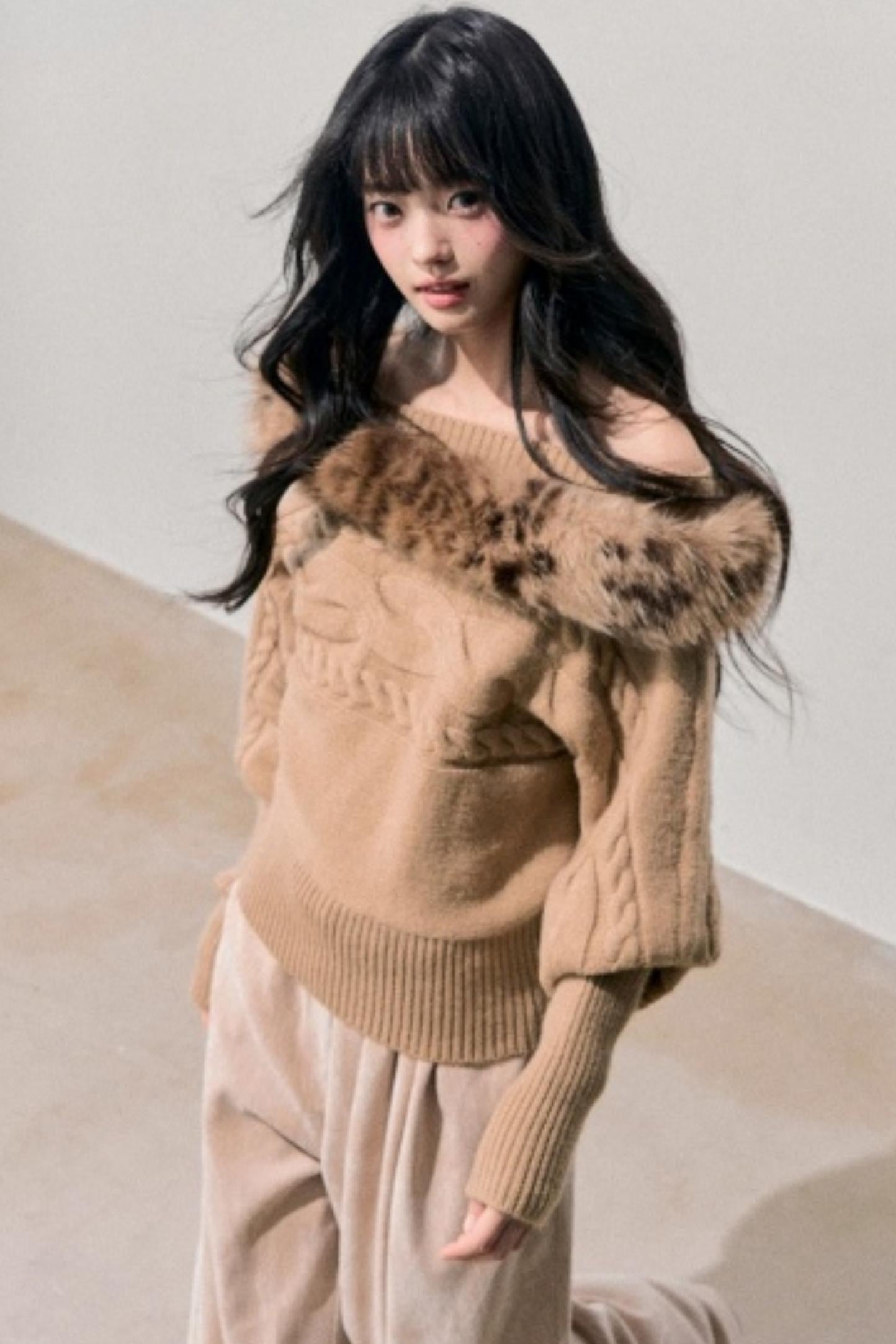 Tea Fragrance Mohair Sweater