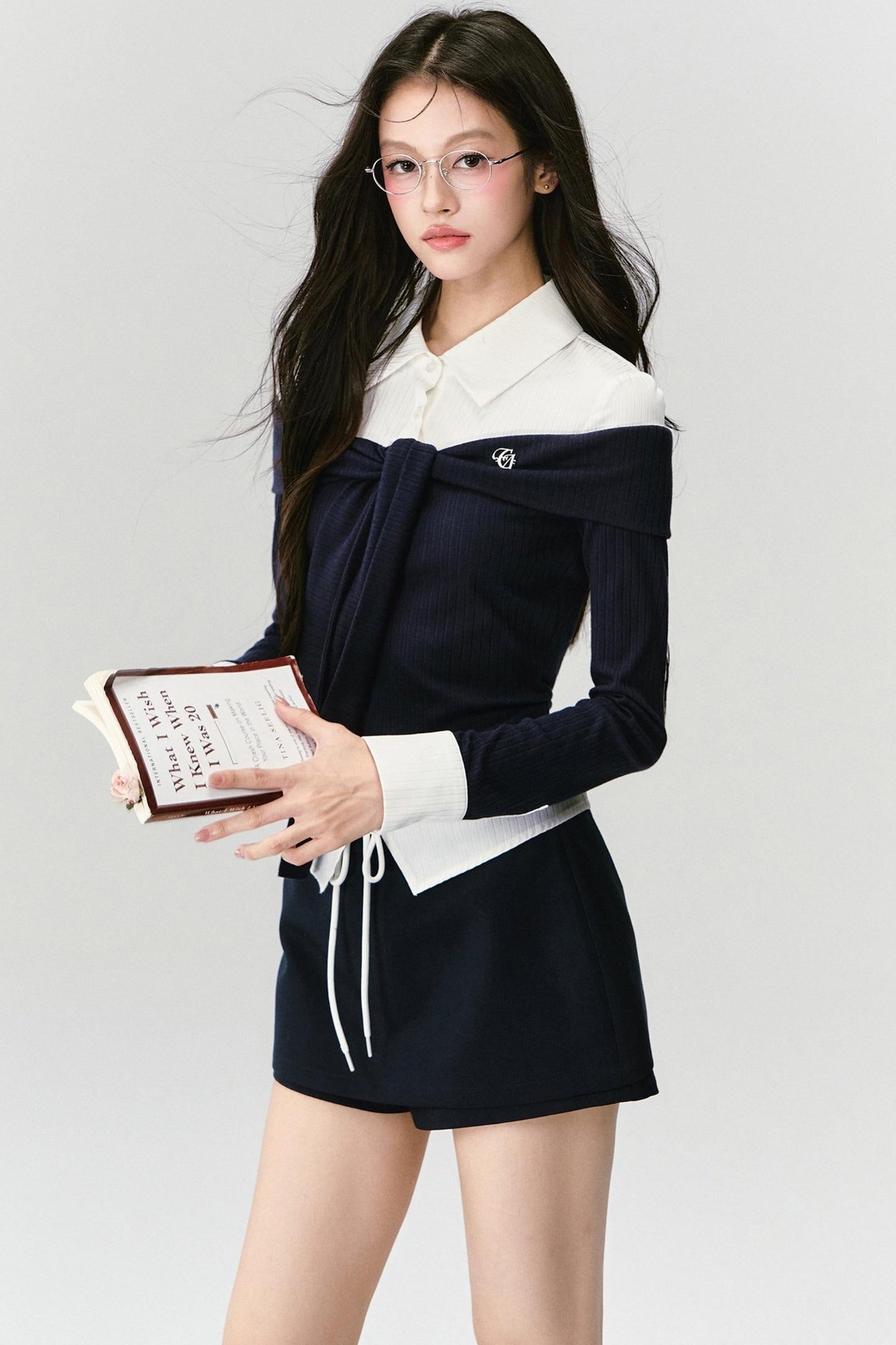 Slimming Knit Top With Skirt Set-Up