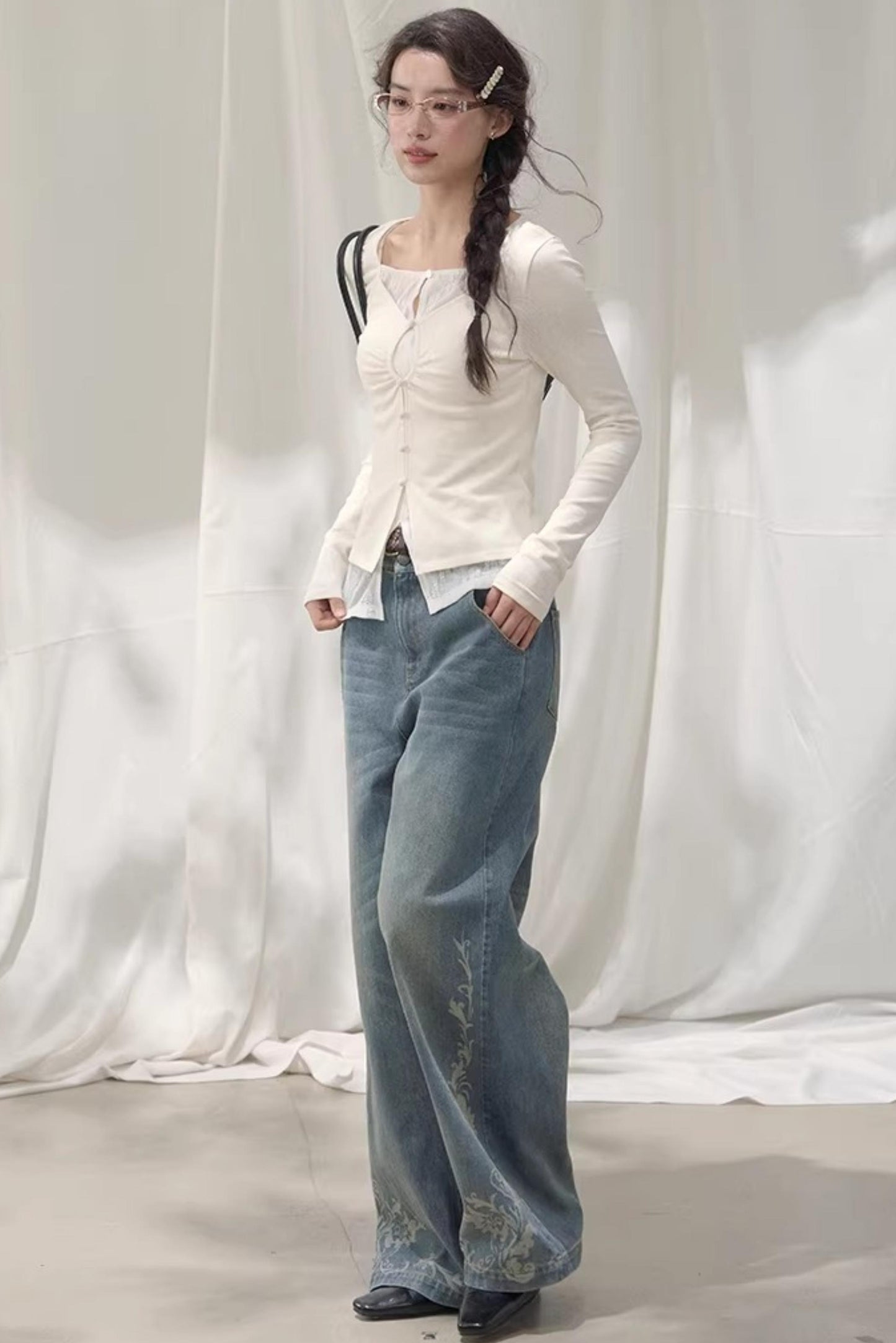 Seashell Lace Layered Top