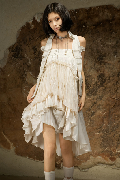 Asymmetrischer Rock mit hoher Taille