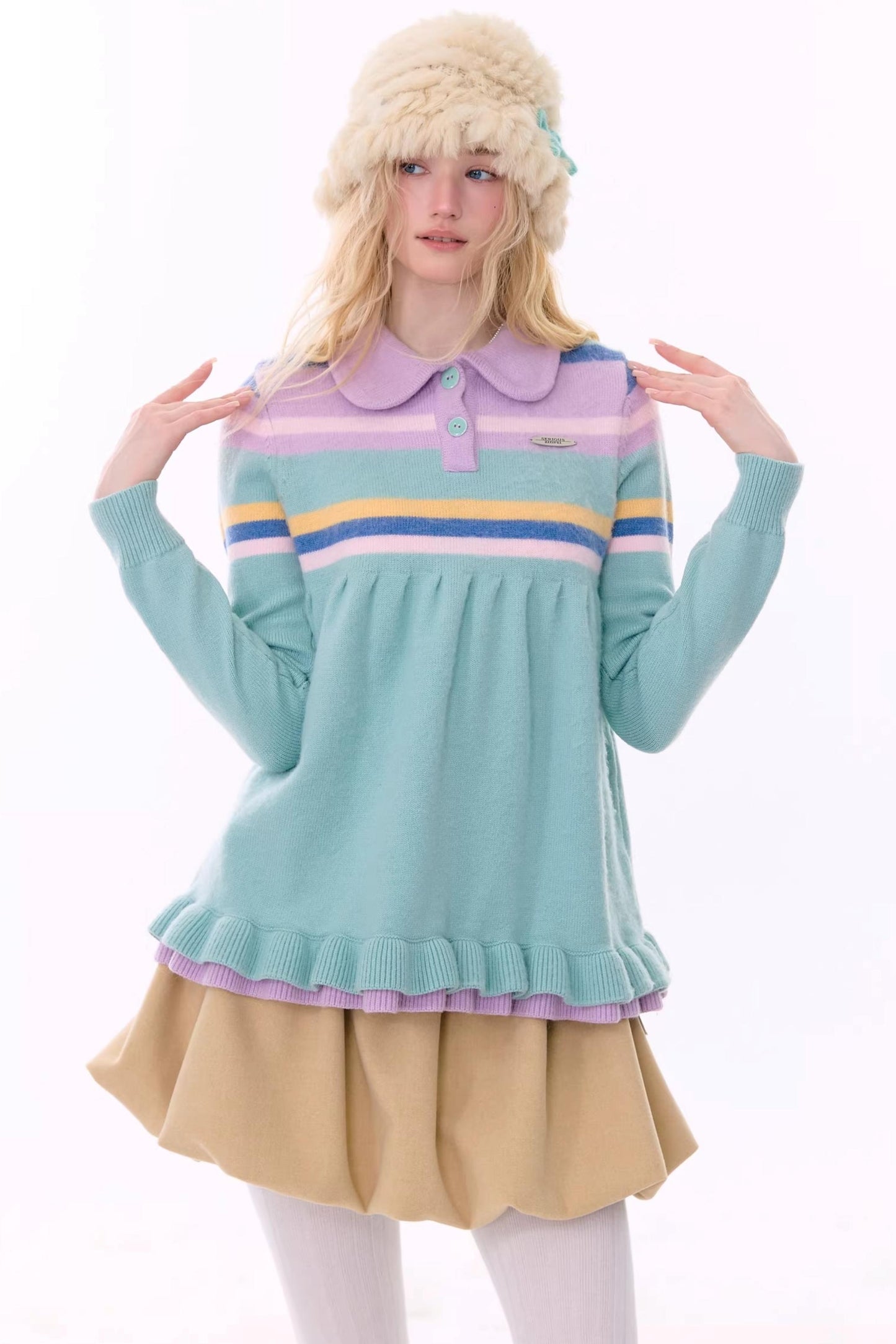 Retro Lace Collar Sweater