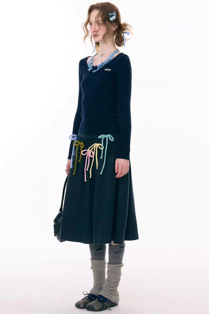 Ruffled Multi-Color Bow Skirt