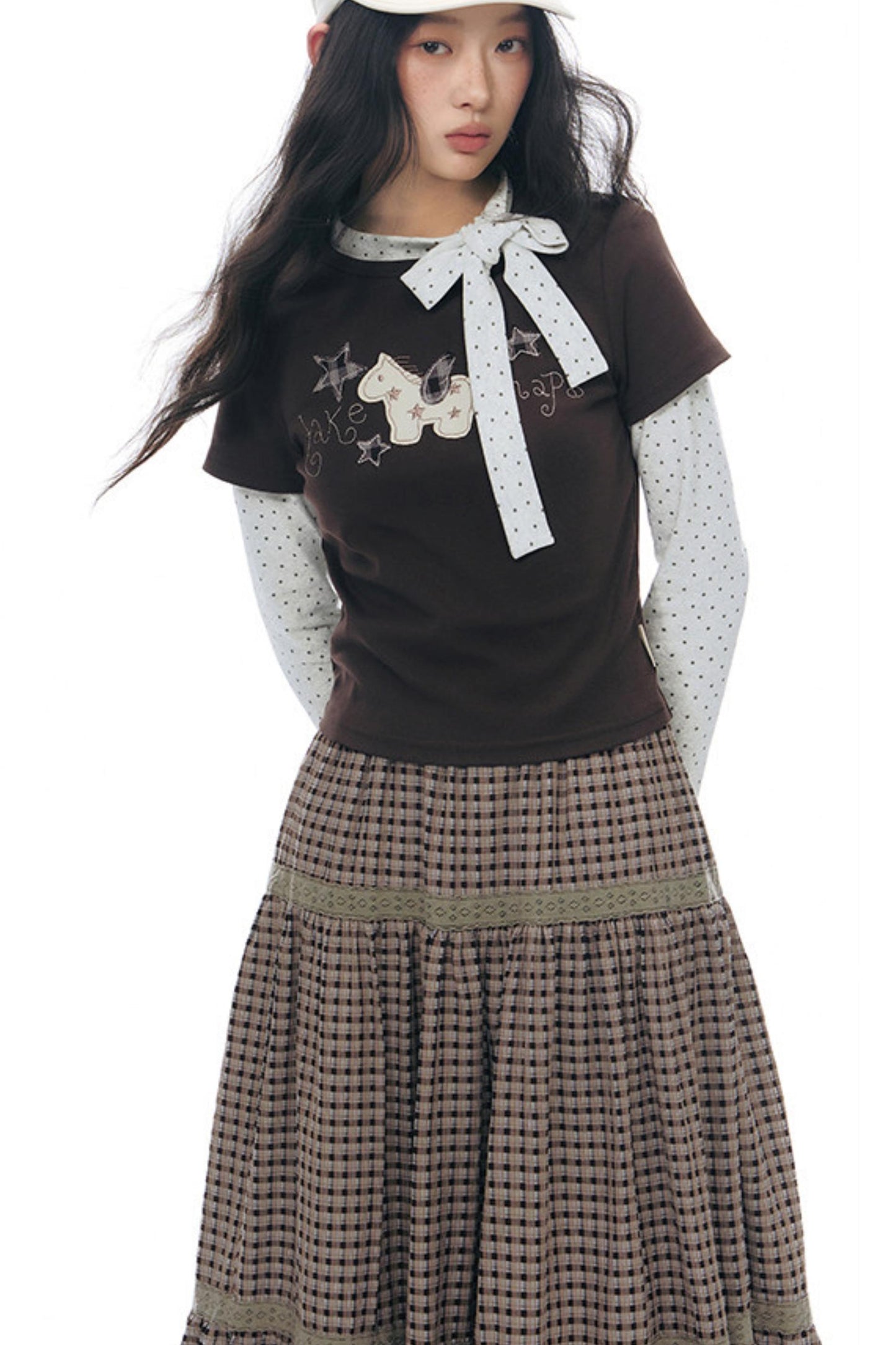 T-Shirt mit Pony-Applikation und Stickerei