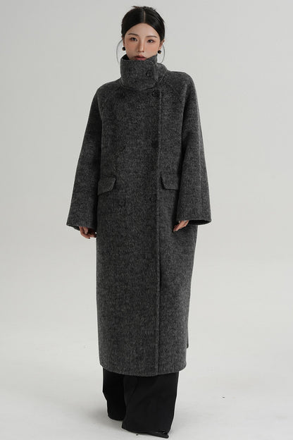 Minimalist Long Reversible Wool Coat
