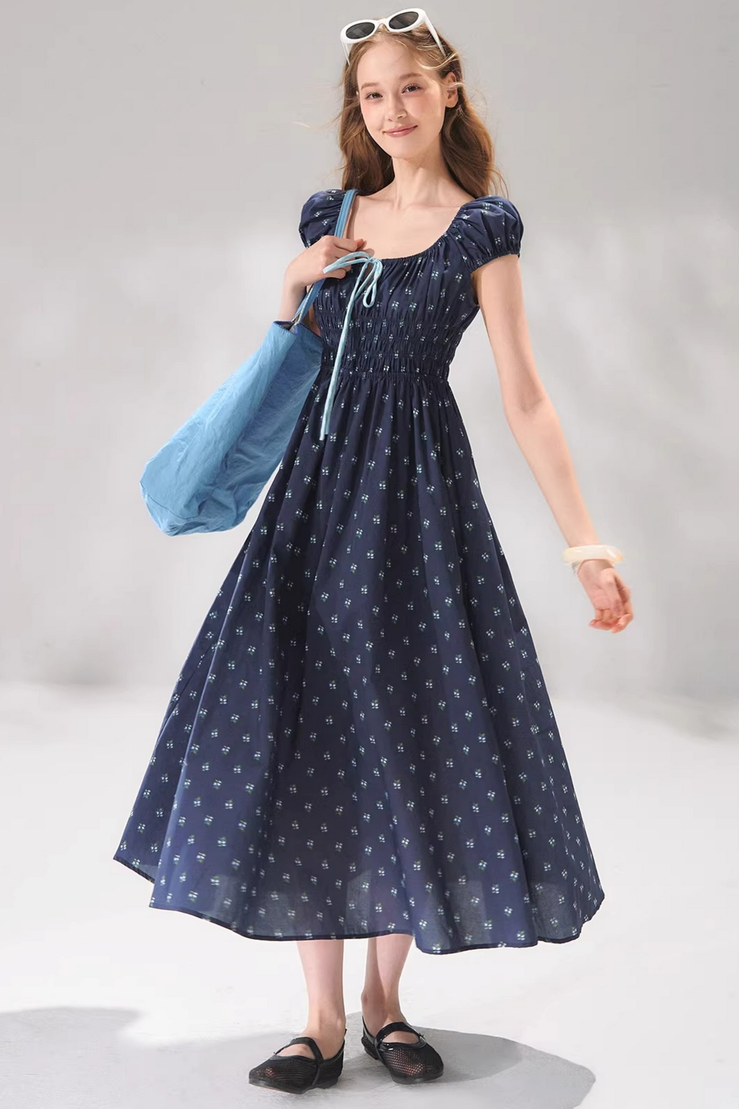 Floral Bow Long Dress