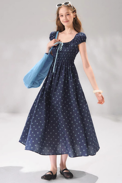 Floral Bow Long Dress