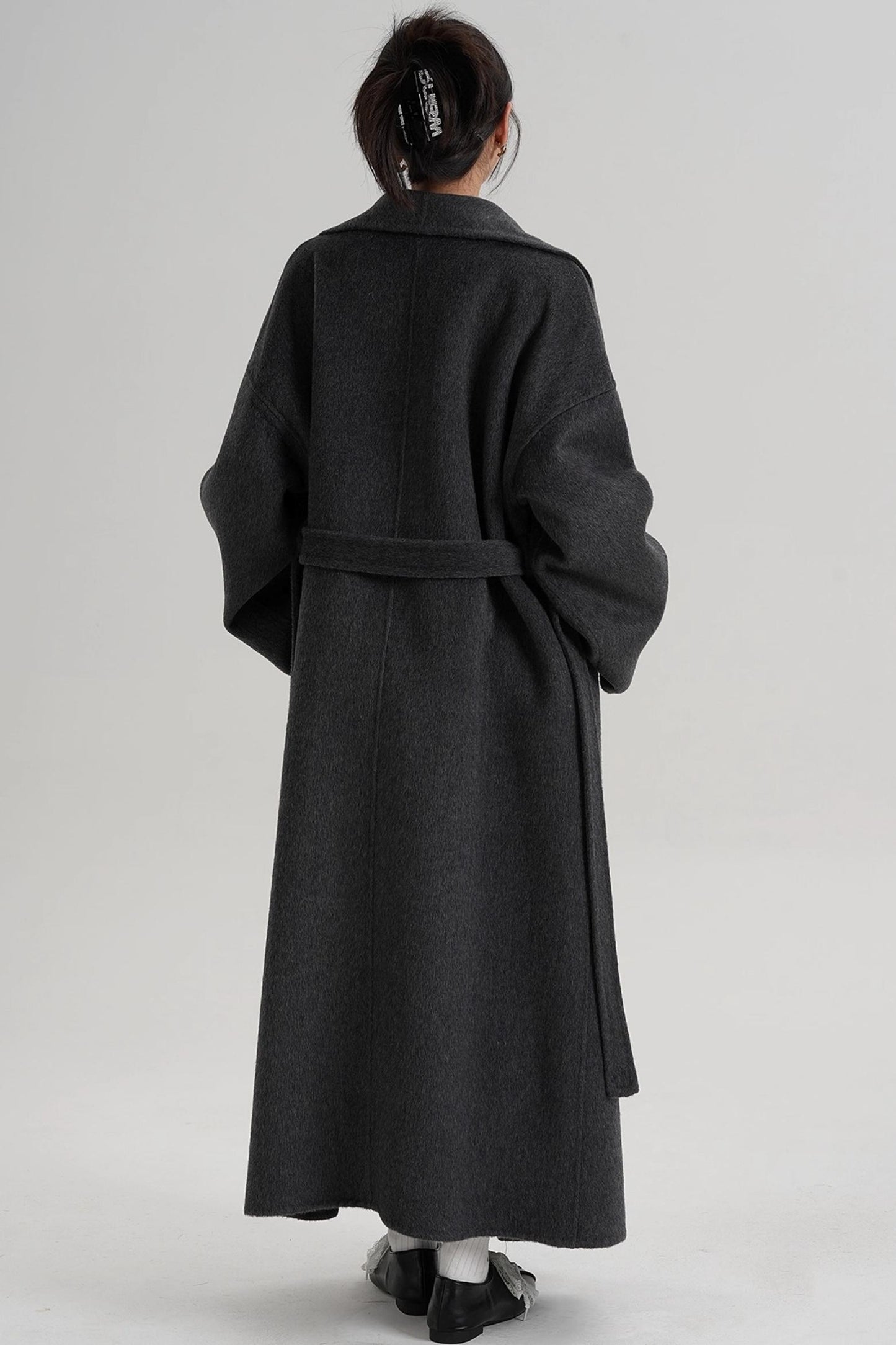 Large Lapel Long Wool Coat