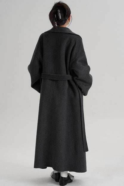 Large Lapel Long Wool Coat