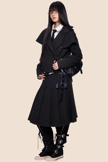 Doppelreihiger Cape-Mantel