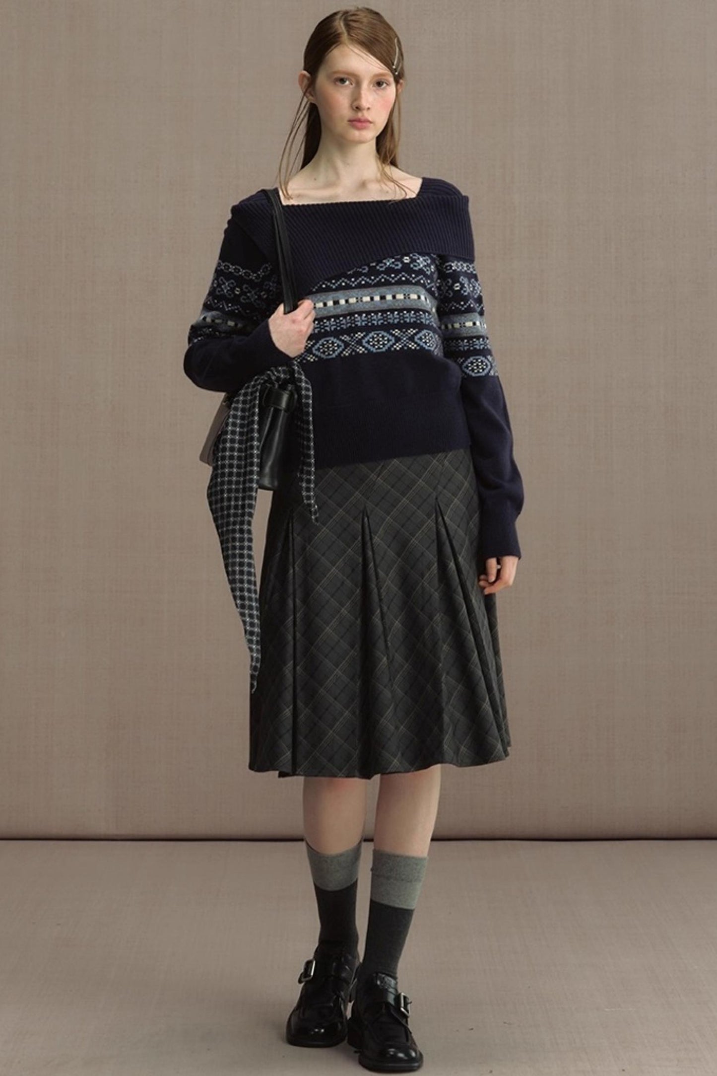 Nordic Preppy Style Fair Isle Sweater