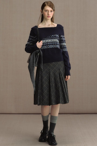 Nordic Preppy Style Fair Isle Sweater