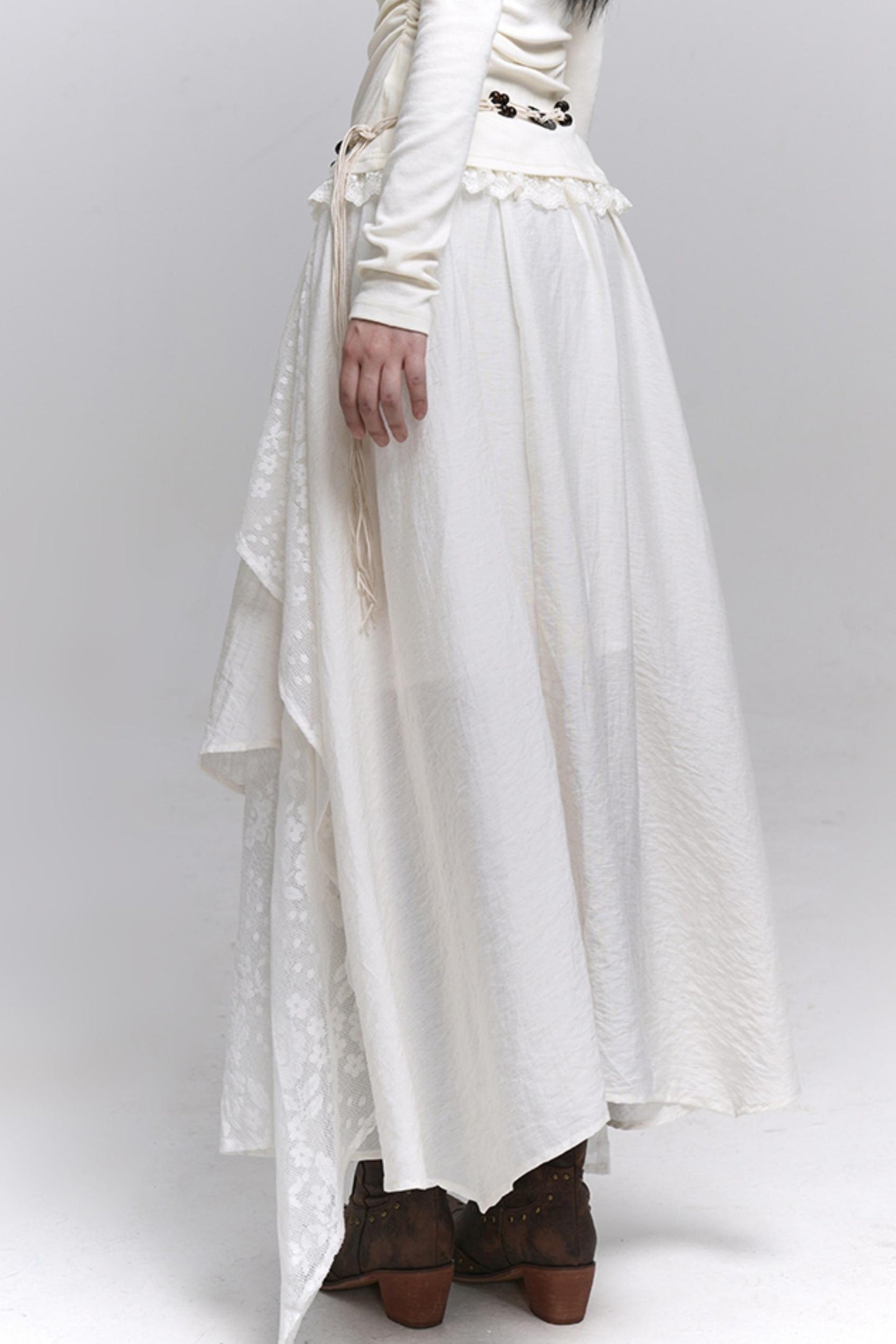 Artistic Brown Long Skirt