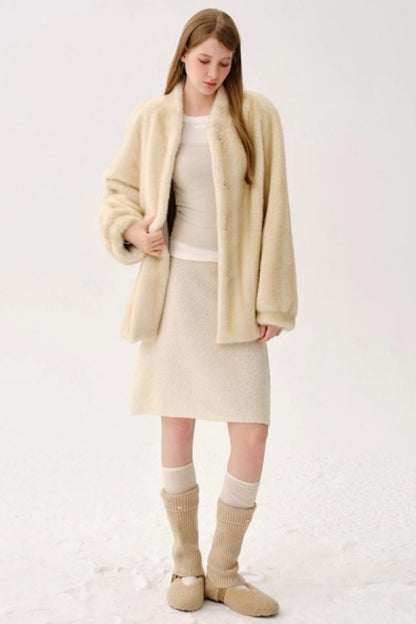 Retro Wool Blended Cardigan Set-Up