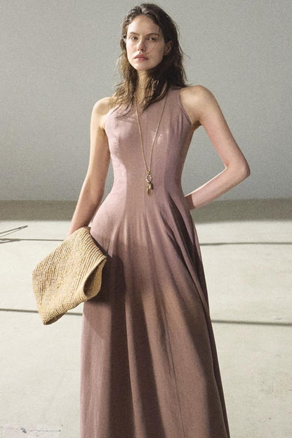 Shimmering Linen Sleeveless Dress