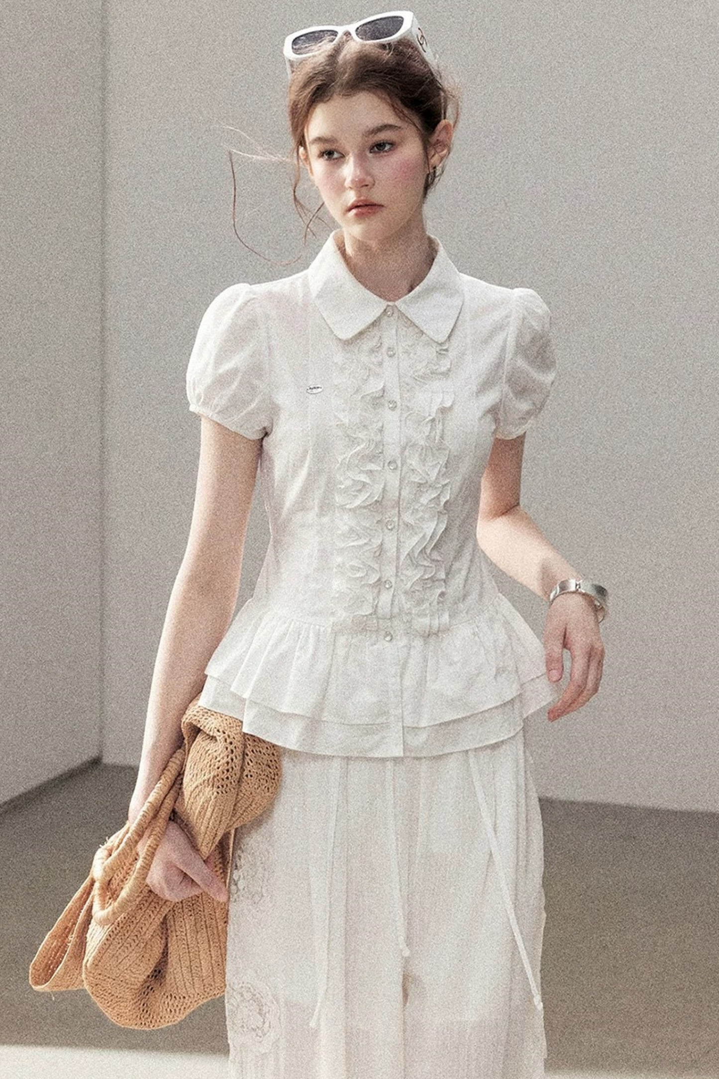 Pure White Ruffled Blouse