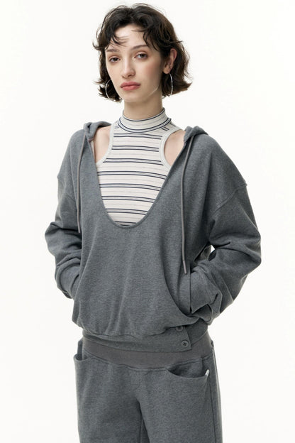 Layered Hooded Sweatshirt Set-Up