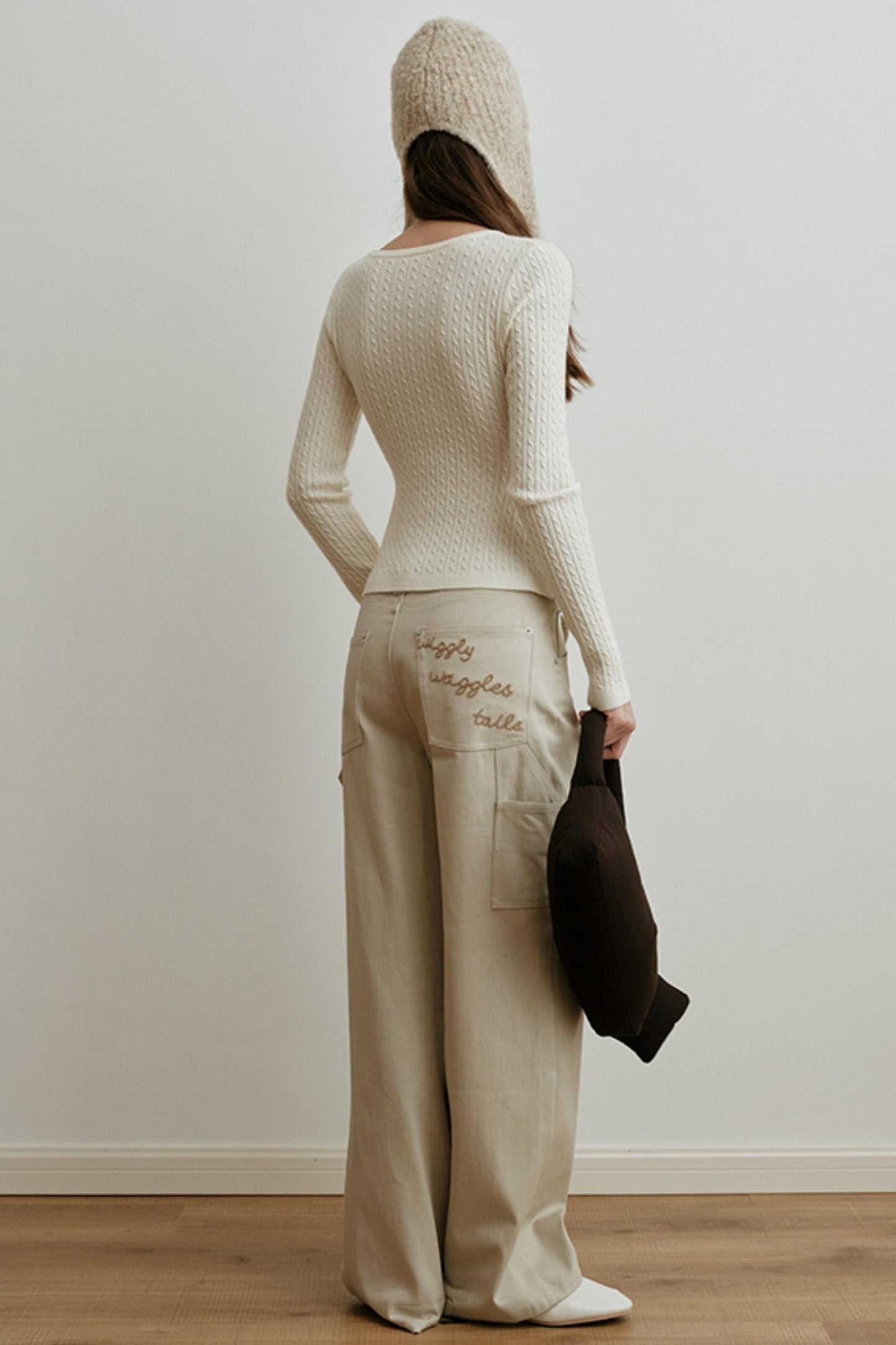 High-Waisted Embroidered Pants