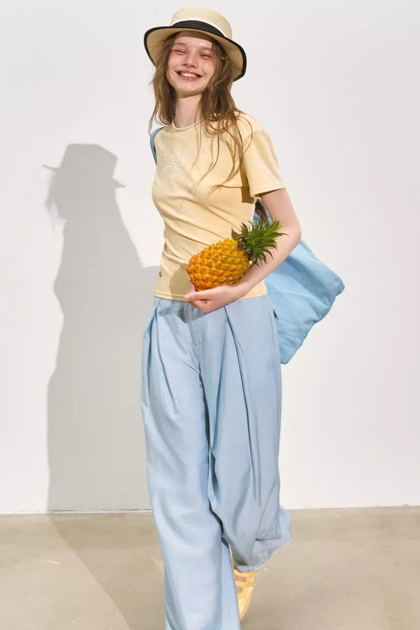 Pleated Organza Pants