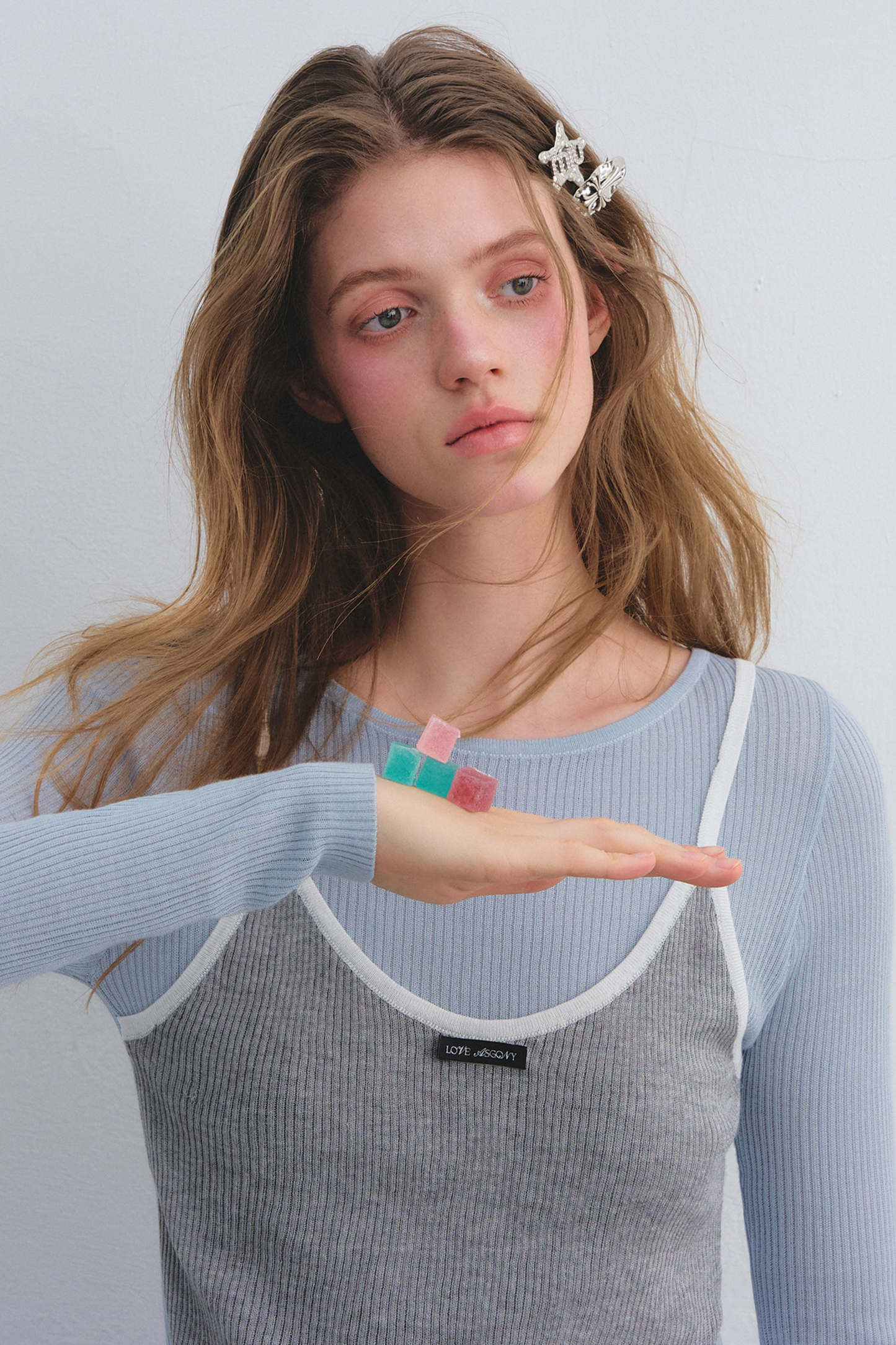 Farbblockiertes Strick-Camisole-Top