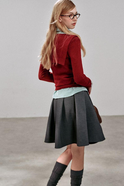 Casual Navy Collar Pullover Sweater