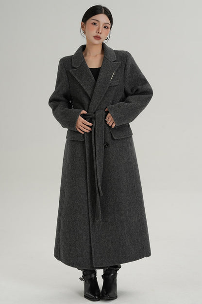 Wool Elegance Long Trench Coat
