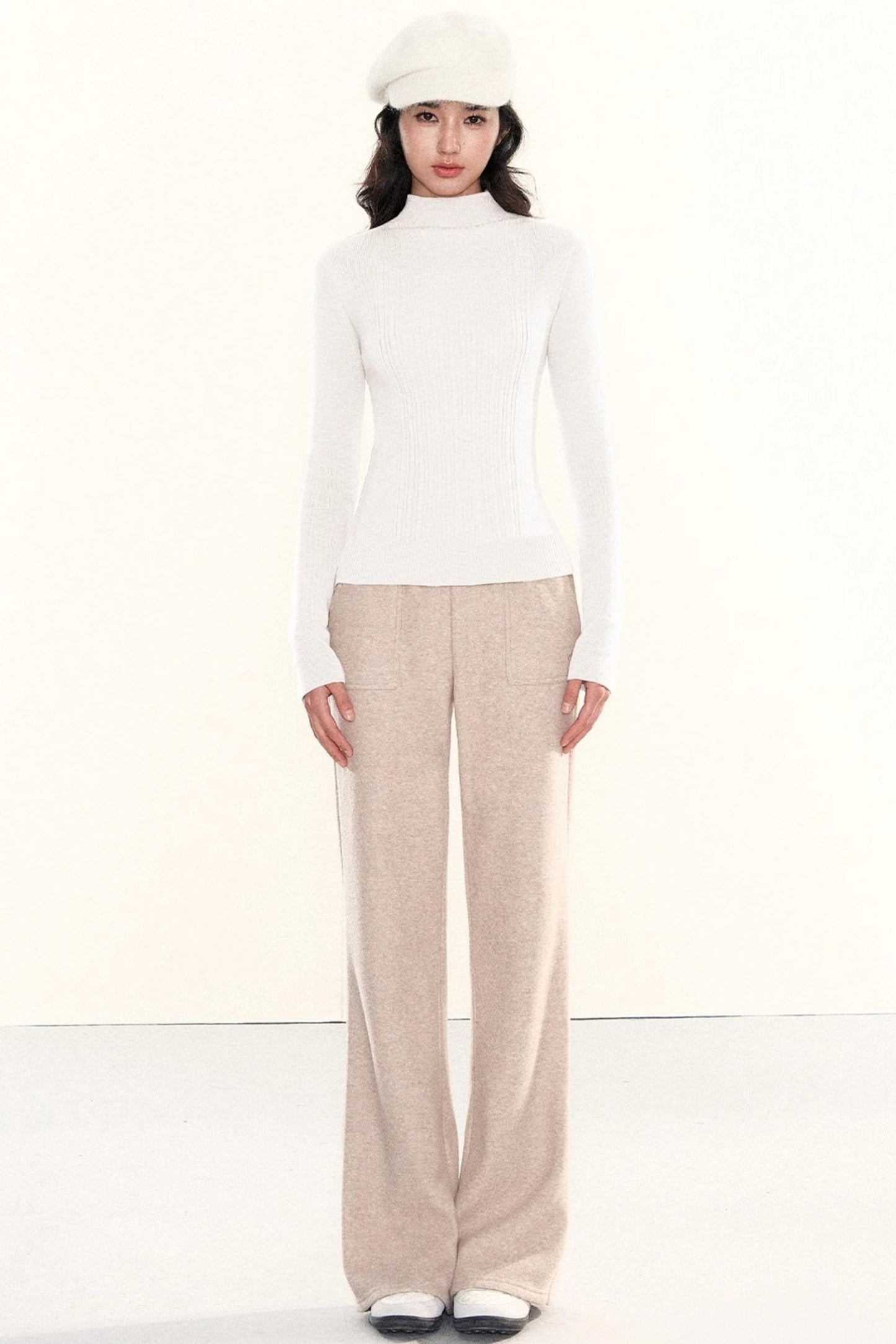Ribbed Waist-Cinching Knit Sweater