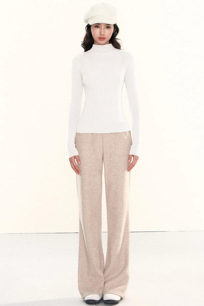 Ribbed Waist-Cinching Knit Sweater