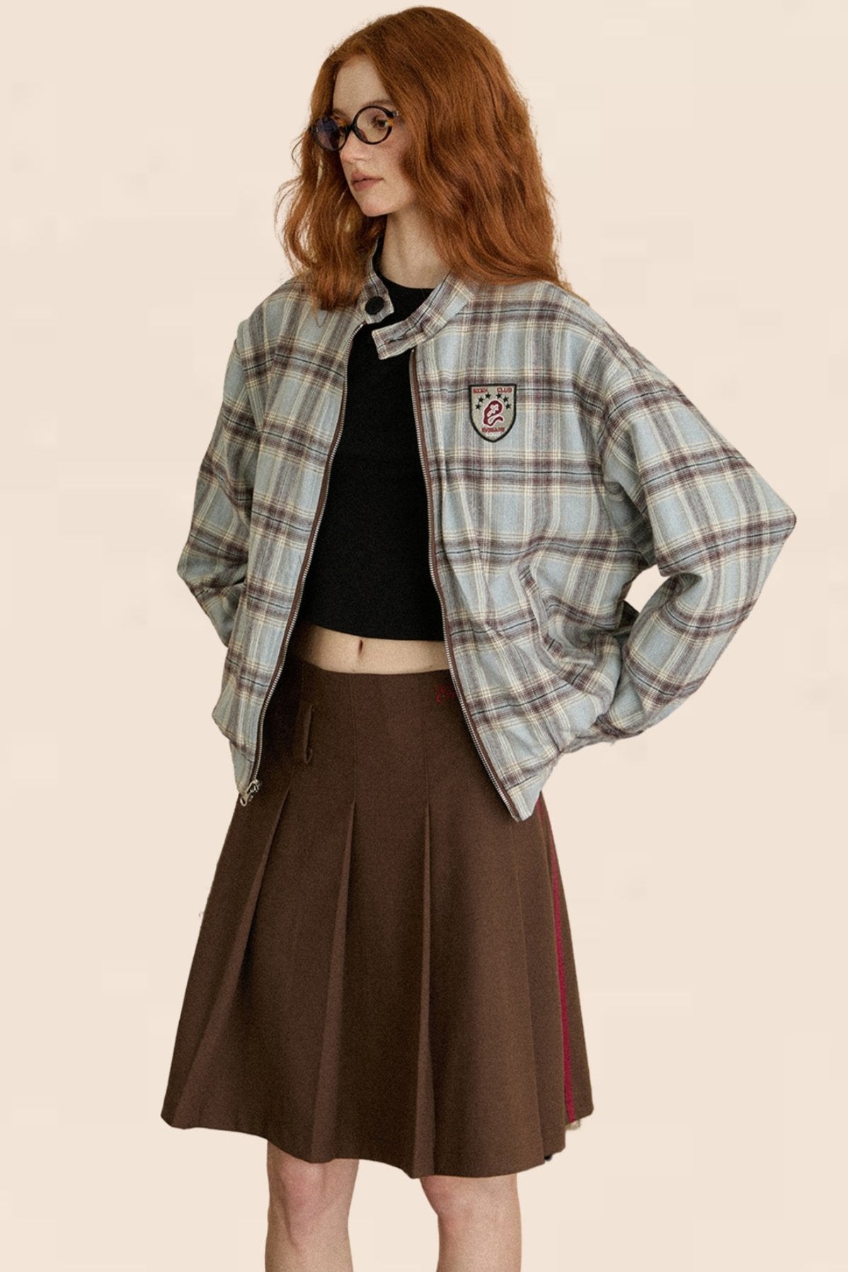 EZEK American Retro Hottie Slim Skirt Female Early Autumn Slim Pleated Skirt Short Skirt Modisch, lässig und vielseitig