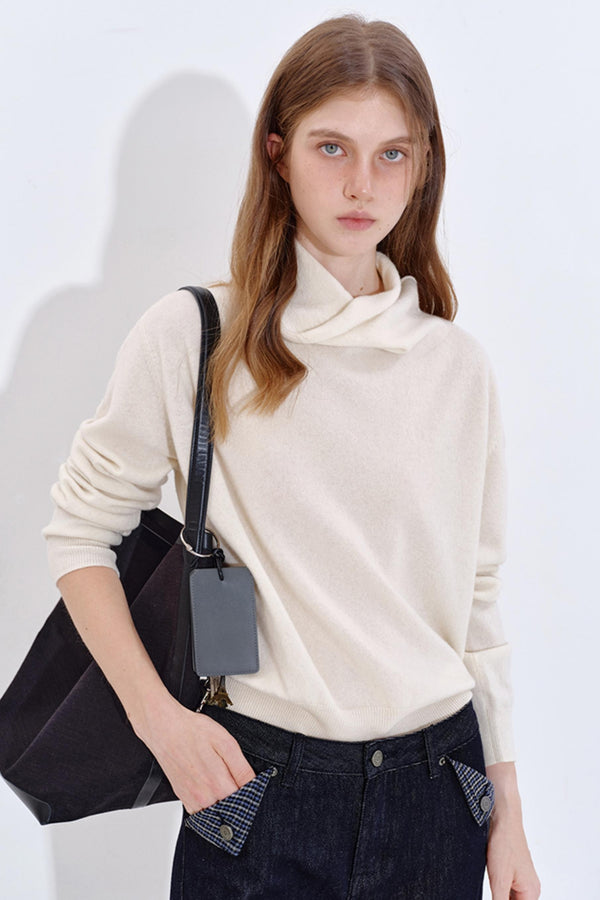 High Cashmere Wool Tricolor Knit Top