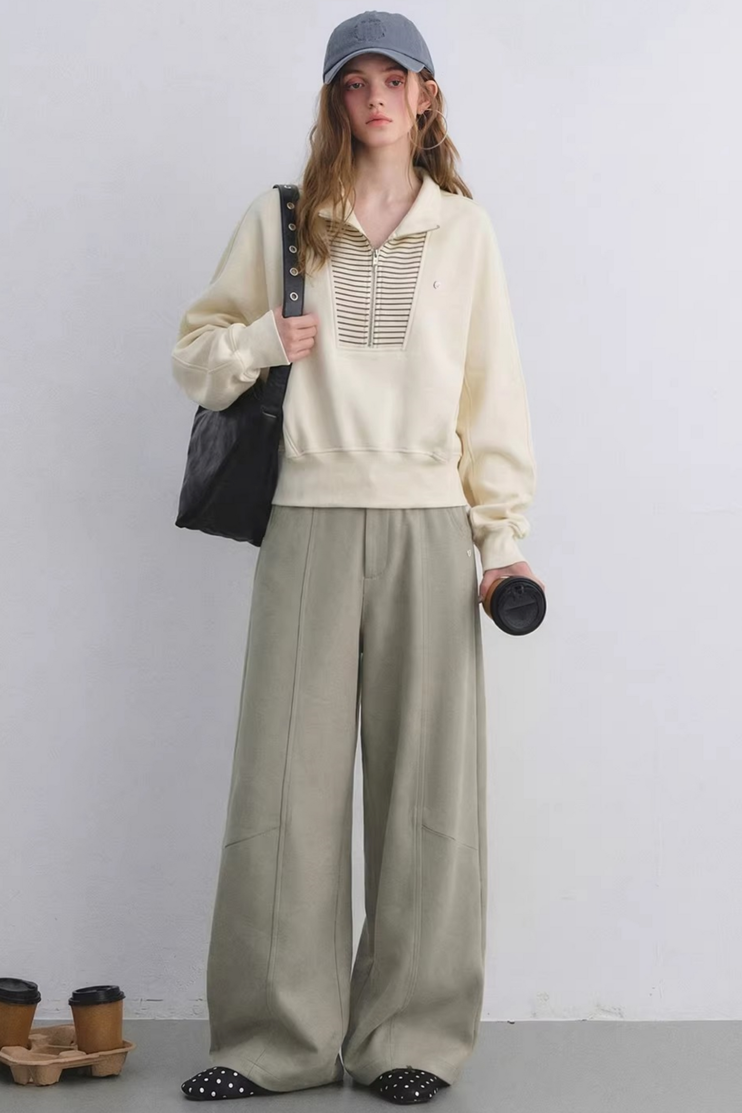 High-Waisted Drapey Suit Pants