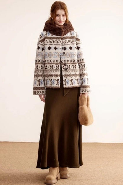 Fair Island Lamb Wool Hooded Coat