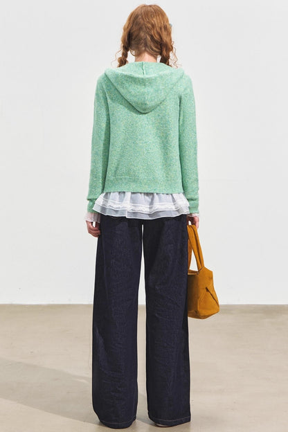 Hooded Shawl Neck Cardigan