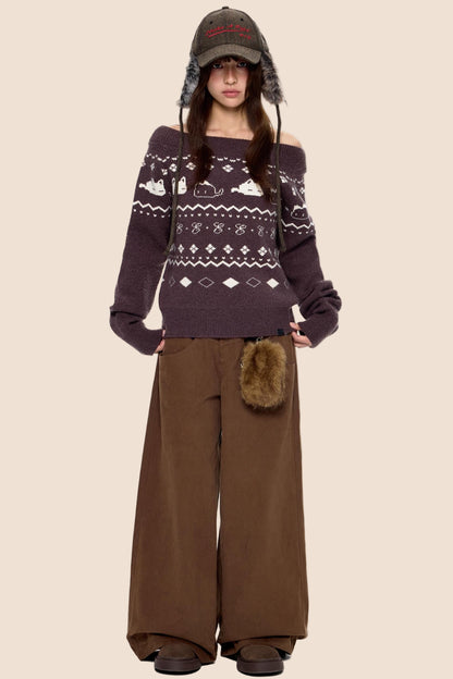 Fair Island Print Knit Sweater