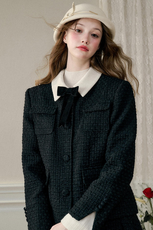 내추럴 울 리딩 타임 코트 세트업 