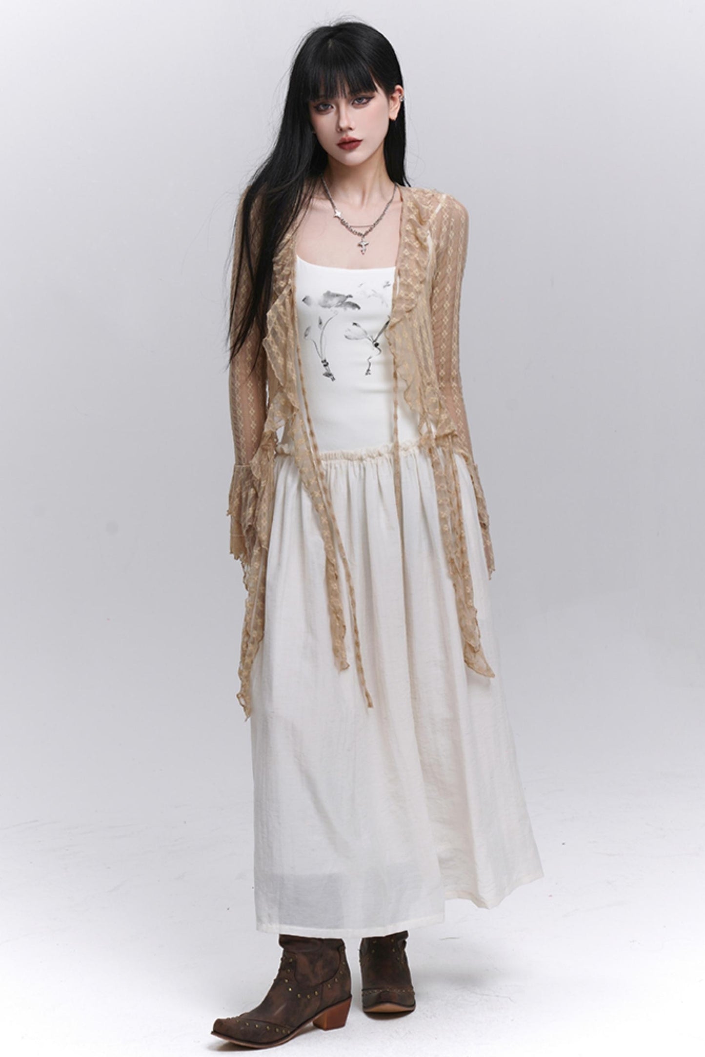 Summer Black-White Halter Dress