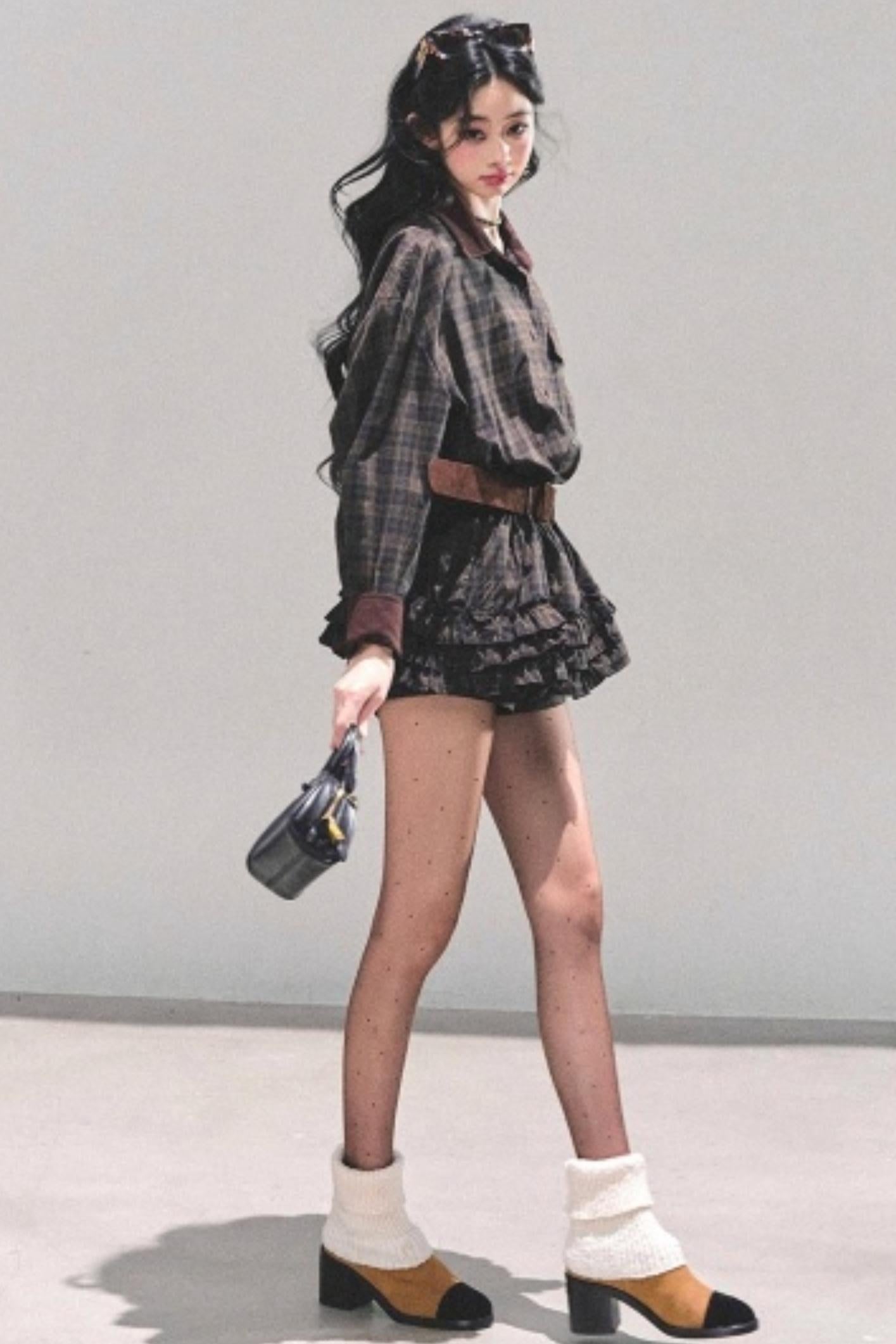 Sunset Trajectory Plaid Dress Set