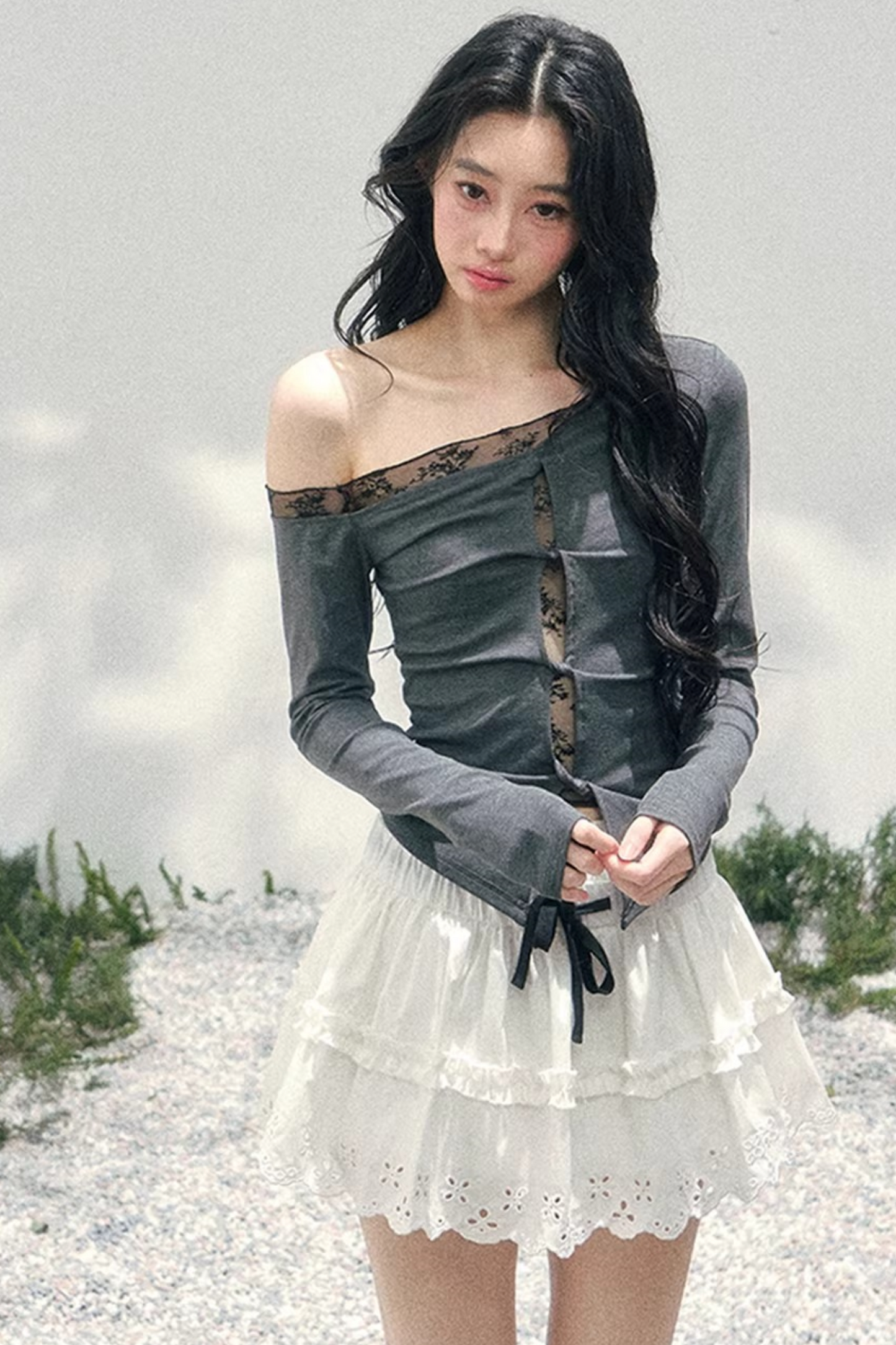 Spring White Half-Skirt