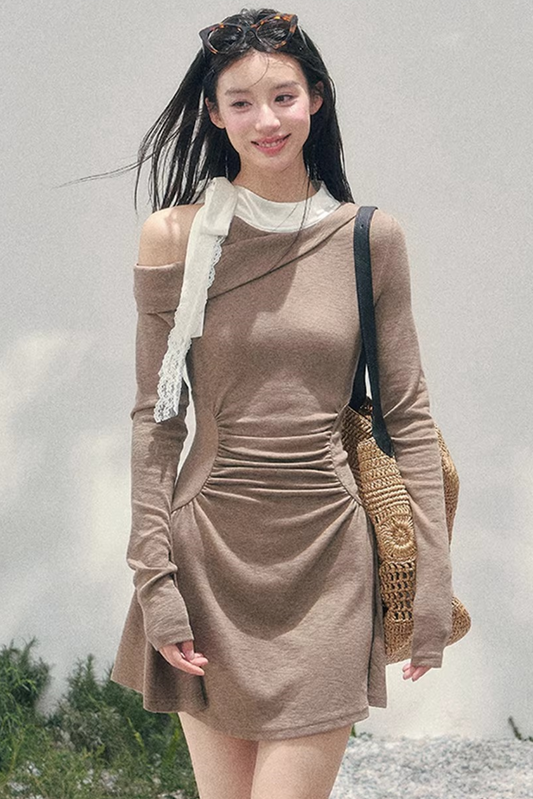 Entwined Warmth Waist-Cinching Dress