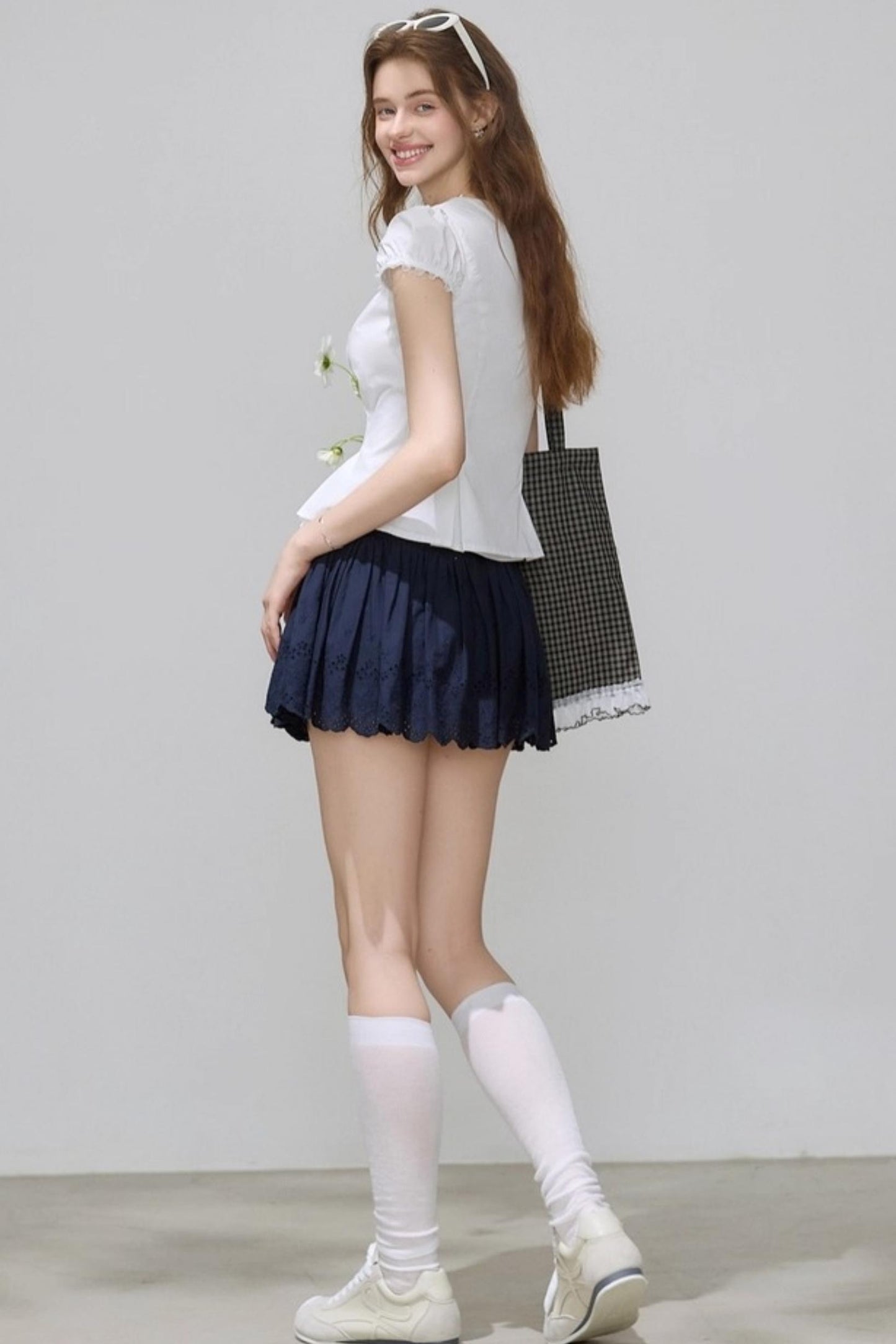 White V-Neck Slimming Shirt