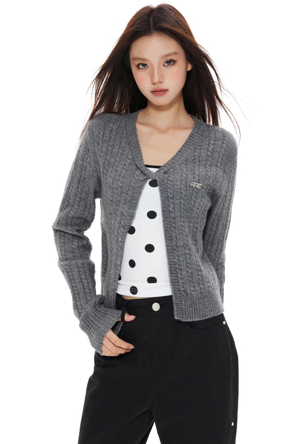 Twist Gray Womens Cardigan