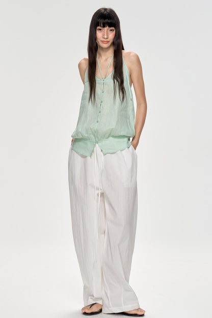 Backless Plaid Tank Top