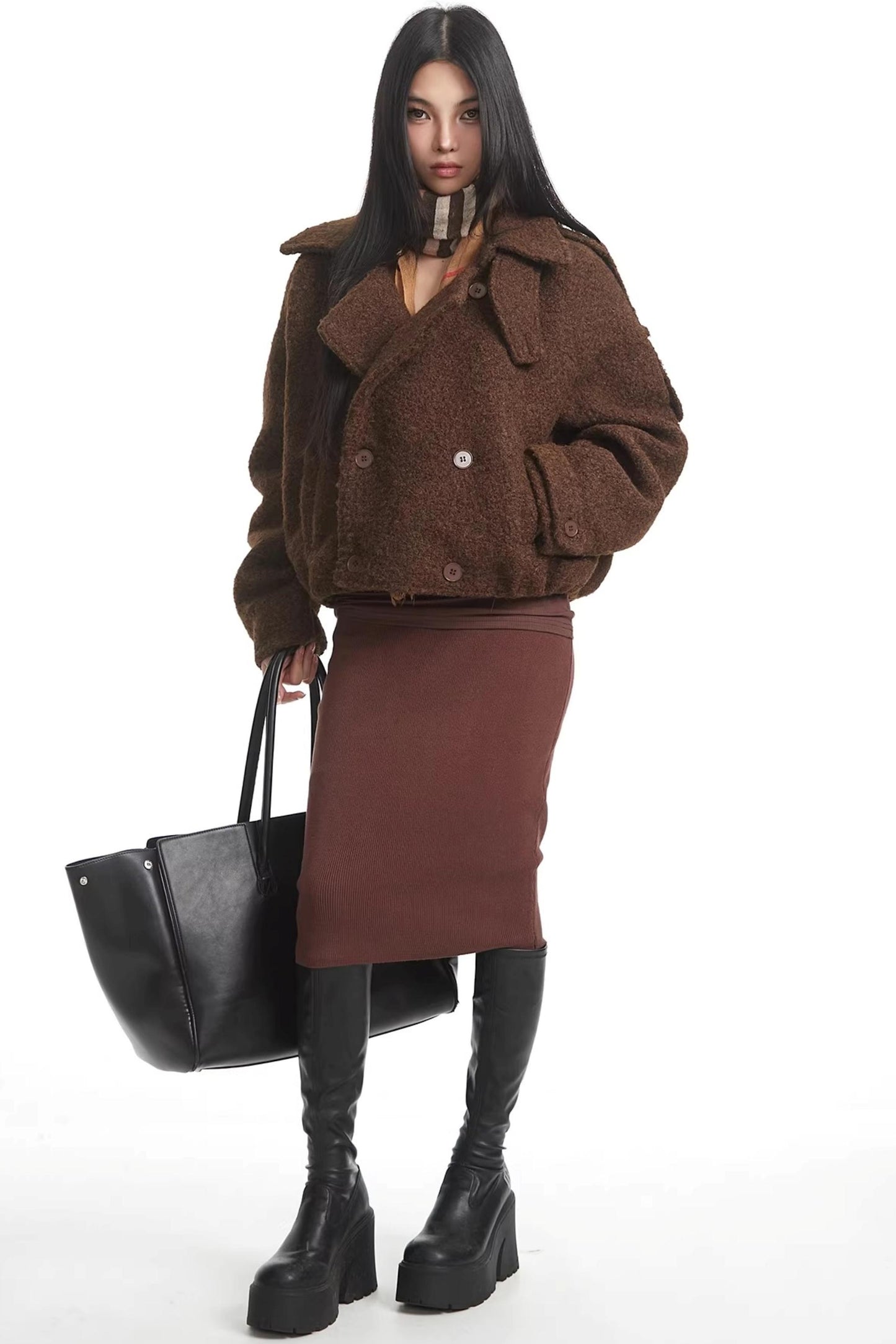 Retro Brown Woolen Coat