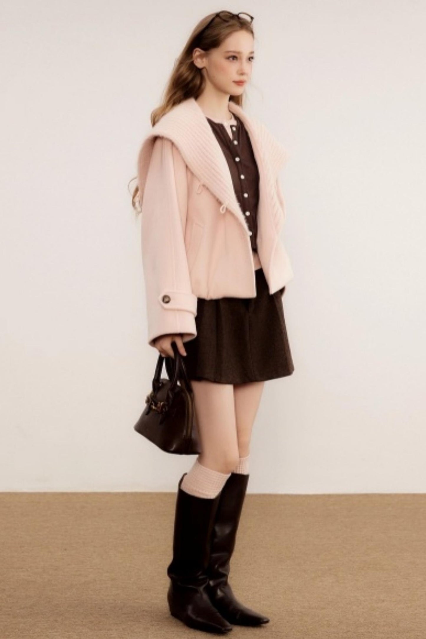 Woolen Shawl Collar Coat