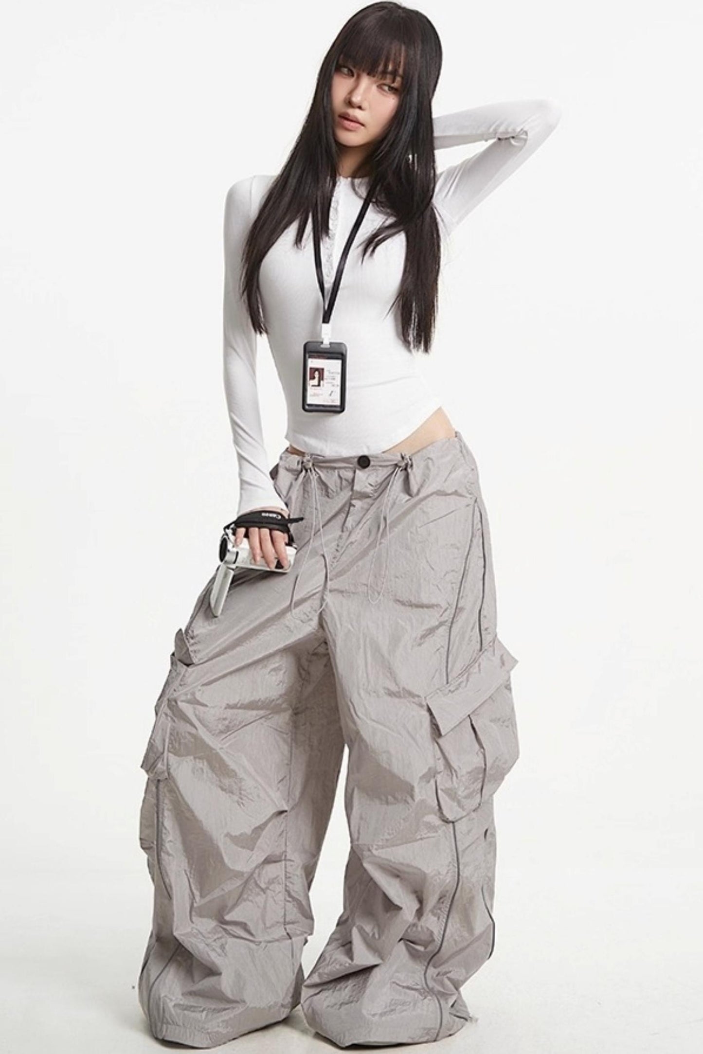 Button Knit Crew Neck T-Shirt