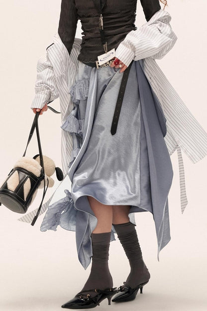 Micro-Sheer Long Skirt