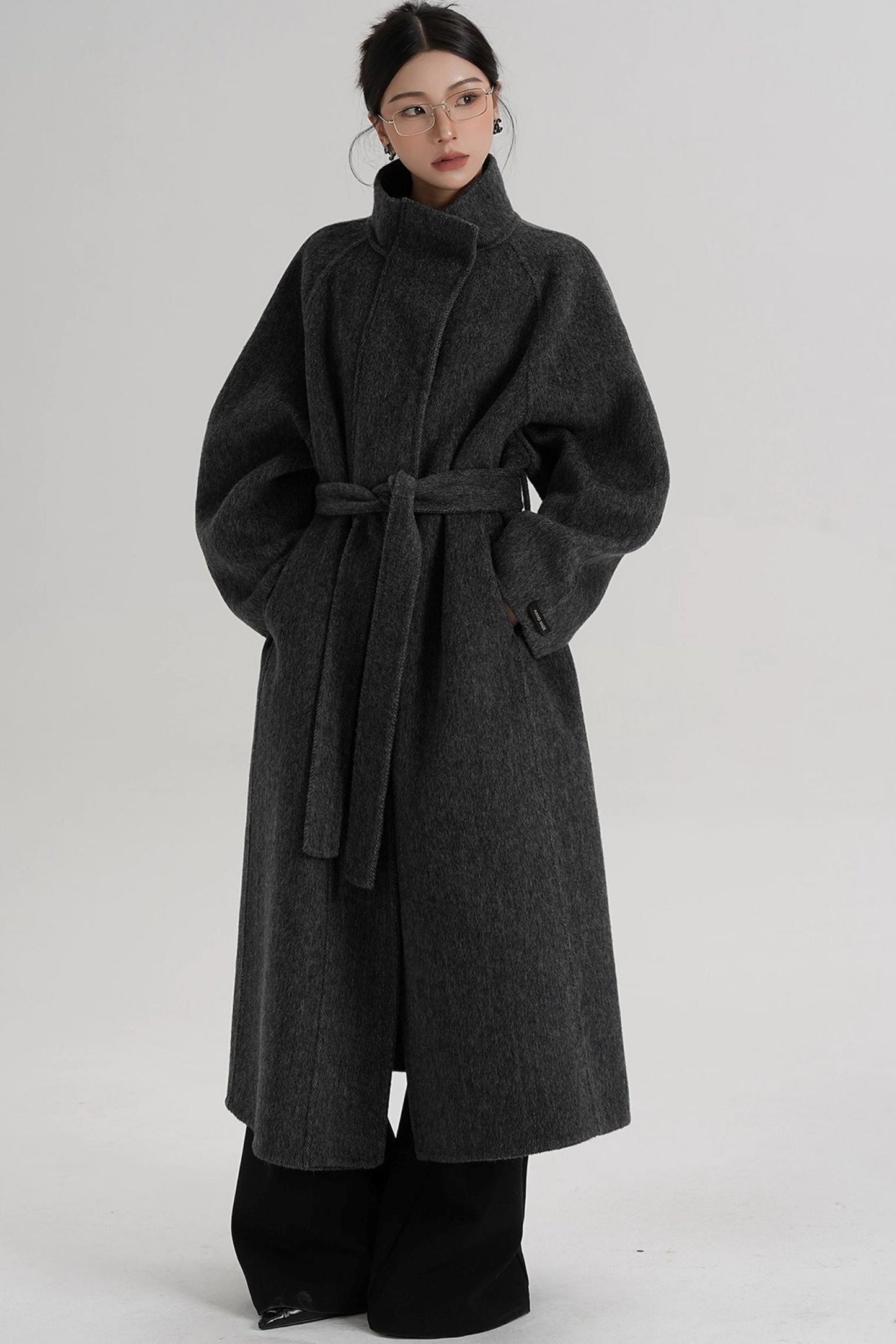 Curved Wool Coat