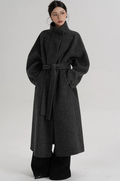 Curved Wool Coat