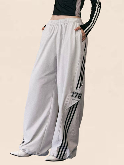 EZEK Drei-Balken-Leggings Cargohose Damen Sommer neue dünne schnell trocknende Jogginghose lose gerade Bein Freizeithose