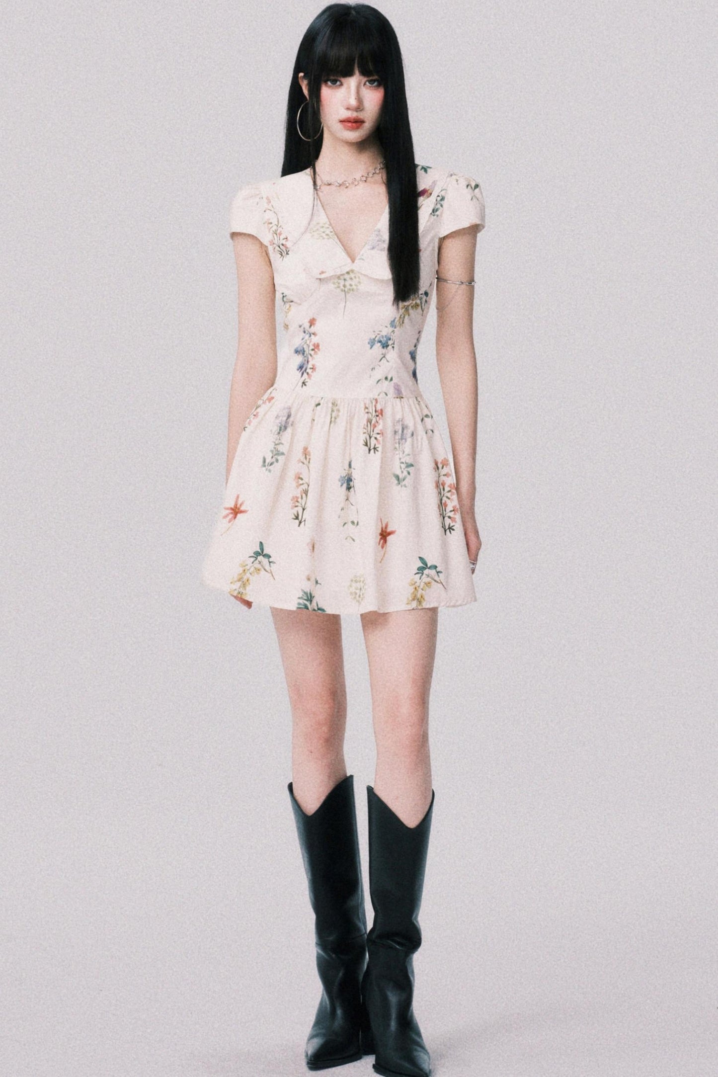 Floral Doll Neck Dress